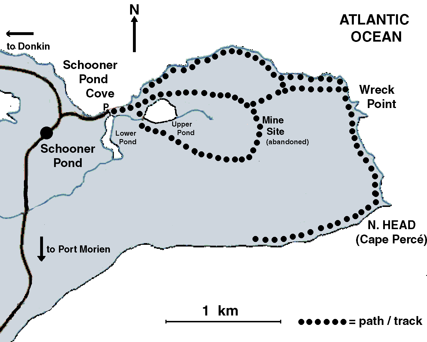 Map of Schooner Pond area