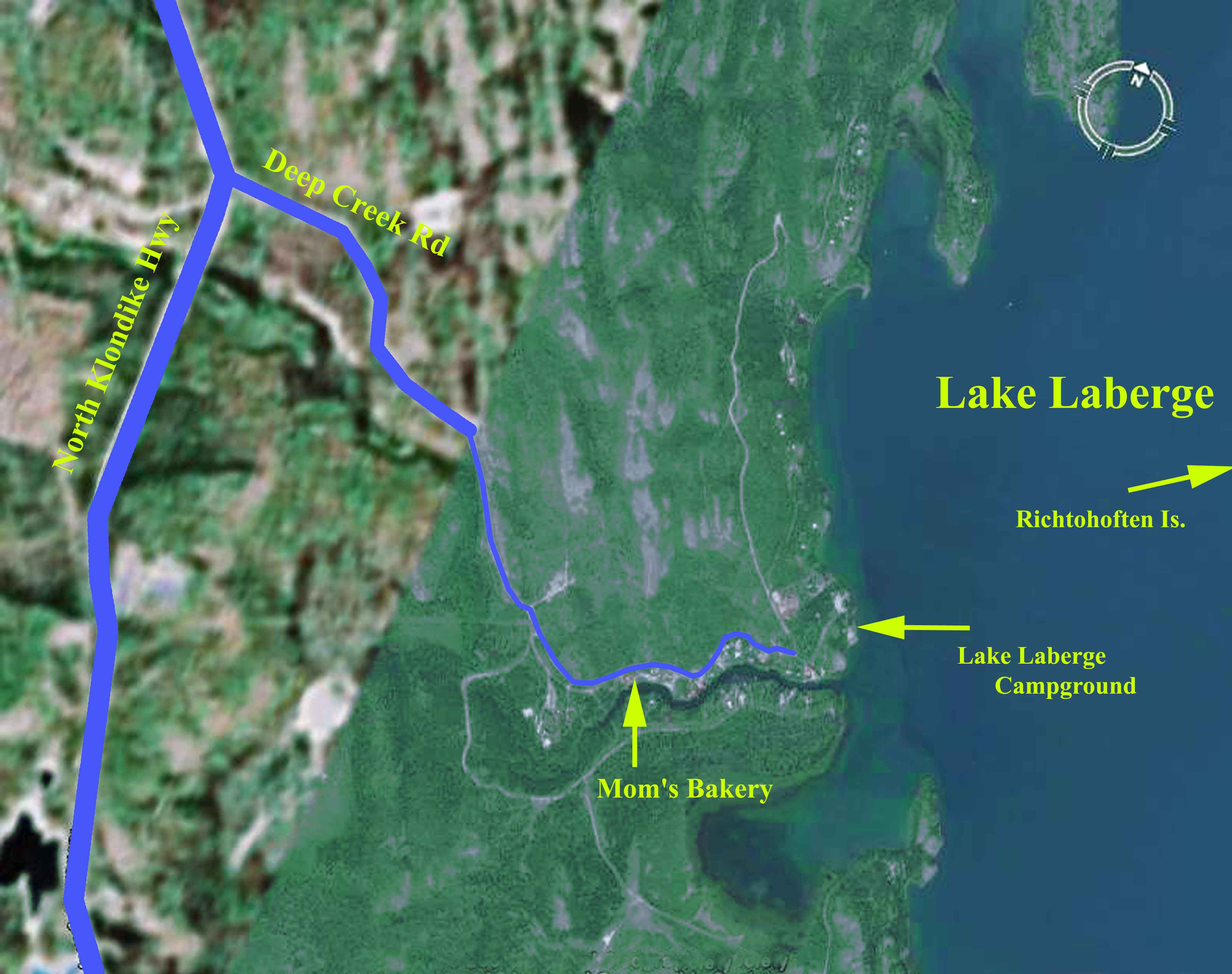 Map of Lake Laberge Cmpd area