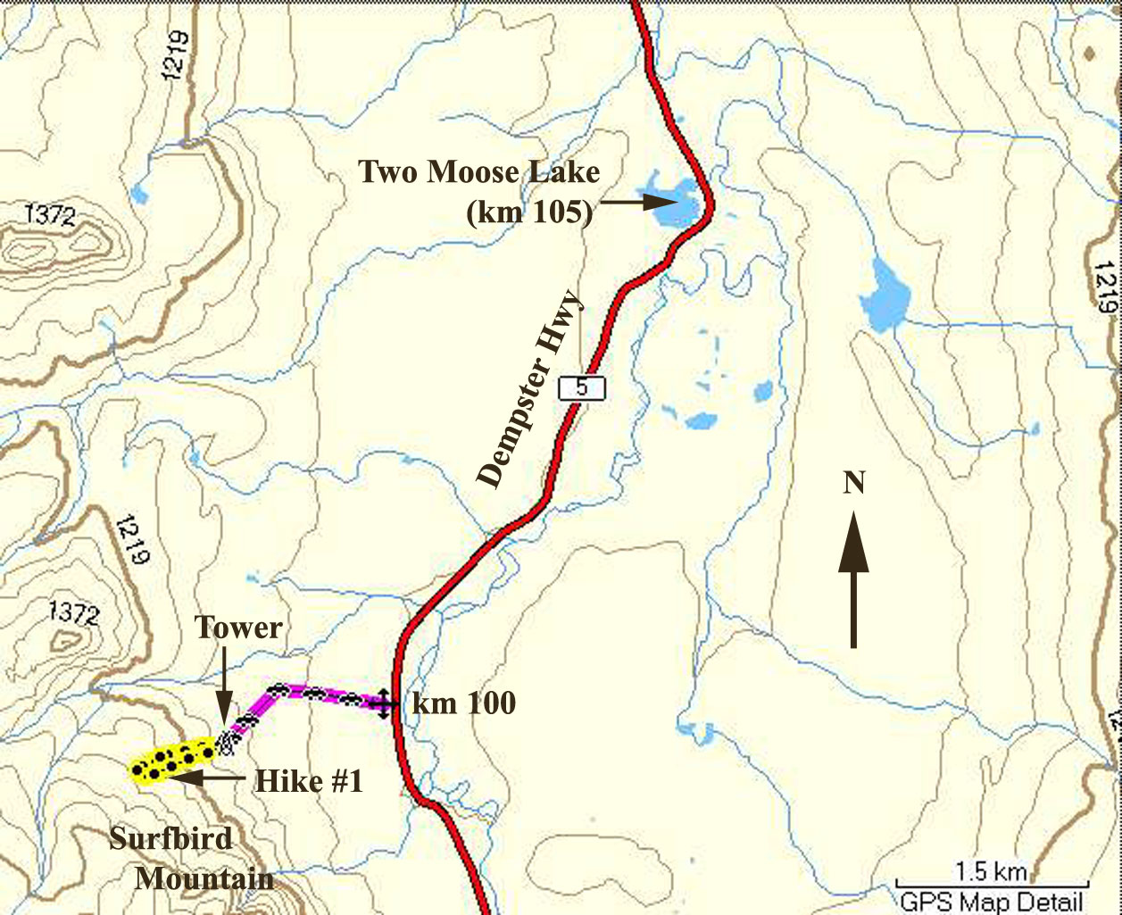 Surfbird Mtn location map