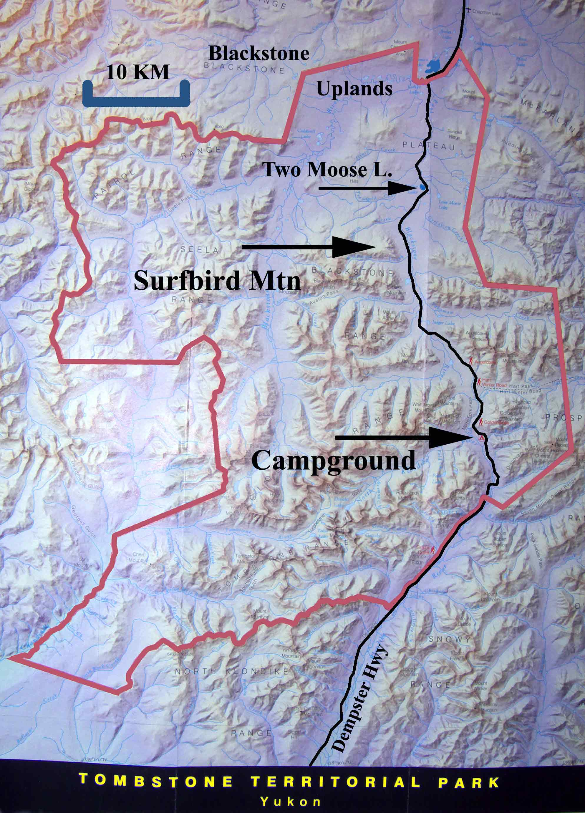 Tombstone Territorial Park Map