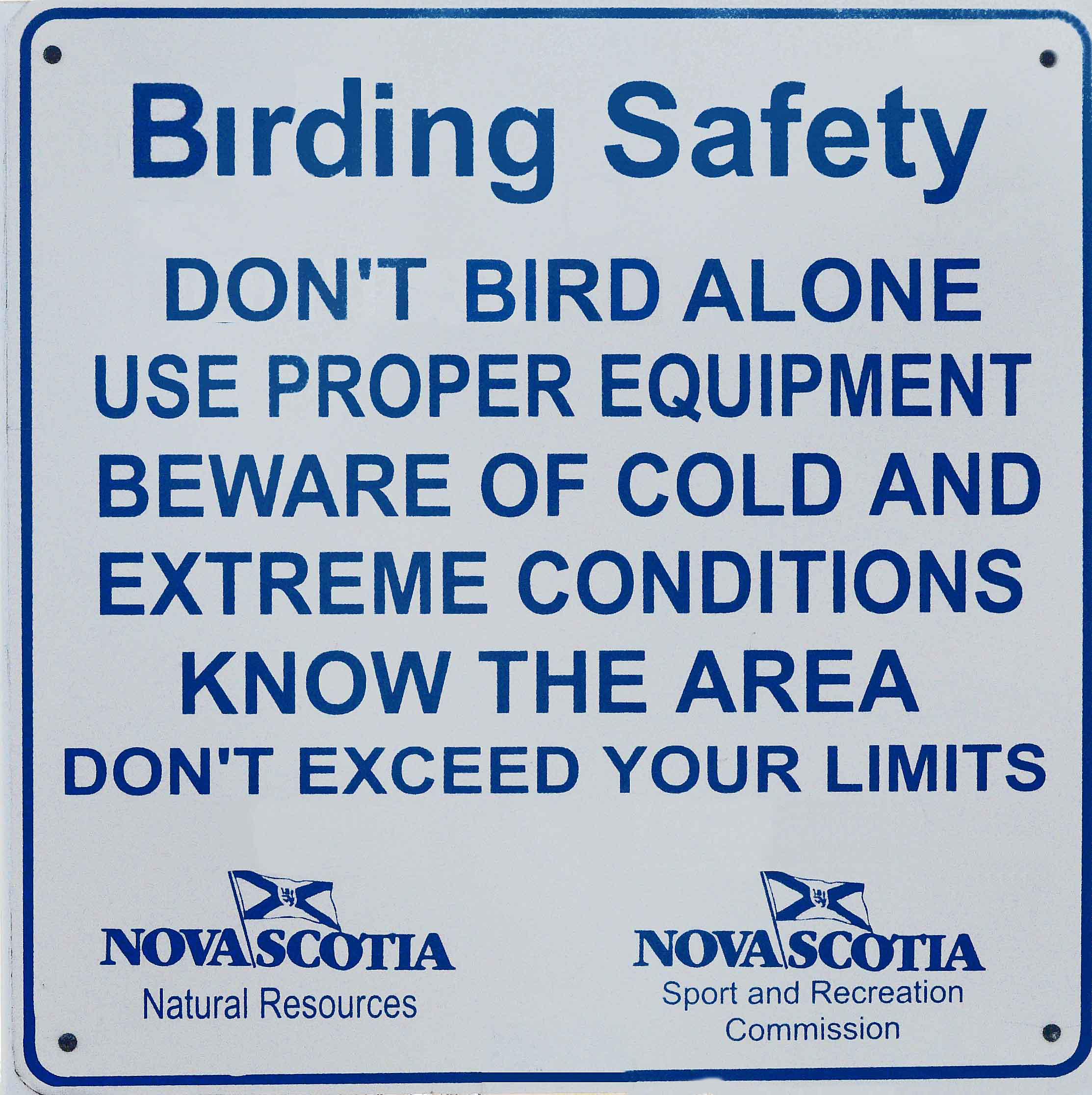 Nova Scotia Winter Birding Warning